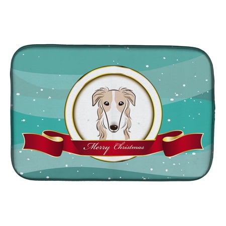 Borzoi Merry Christmas Dish Drying Mat