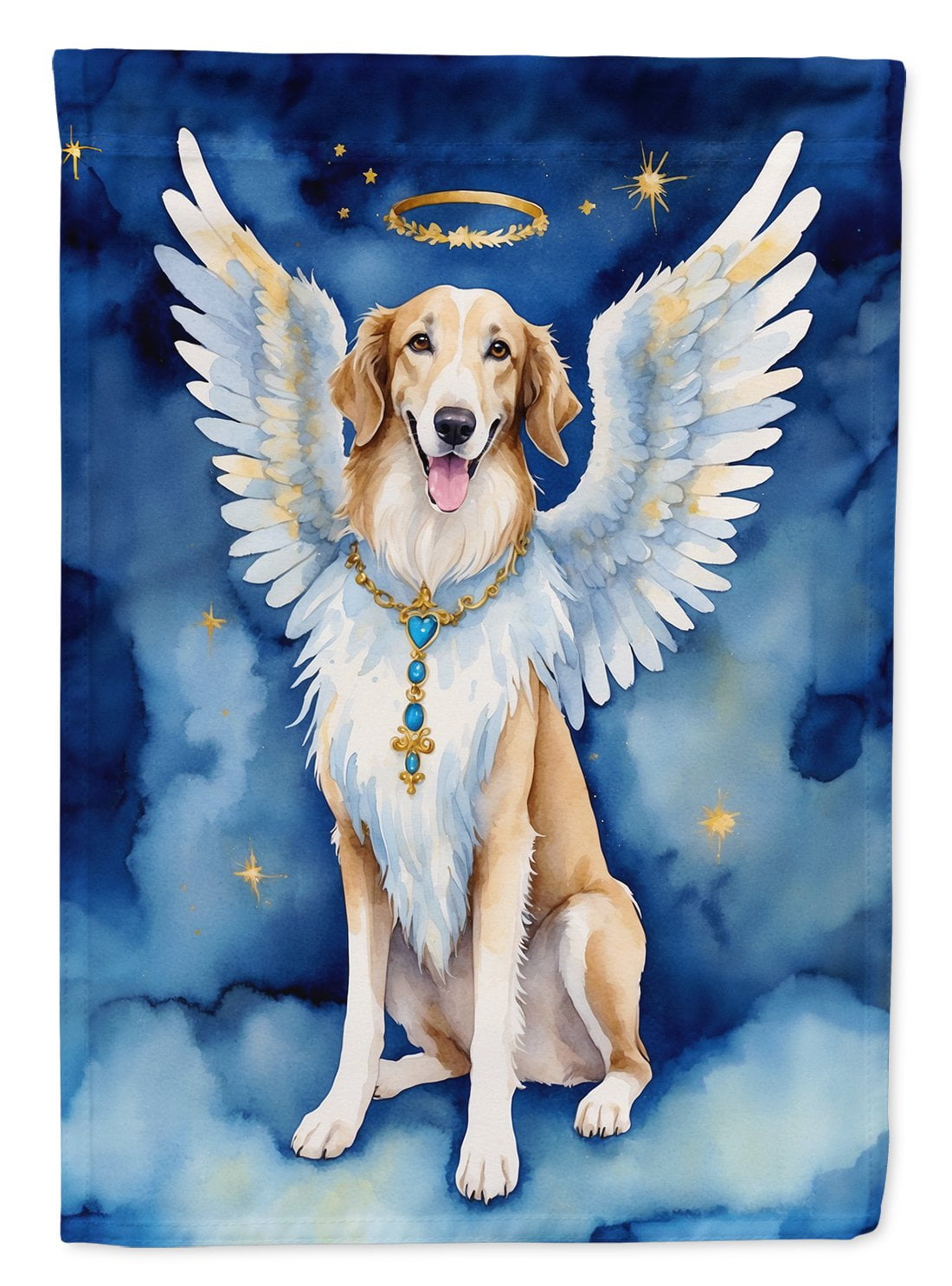 Borzoi My Angel House Flag 28 in x 40 in