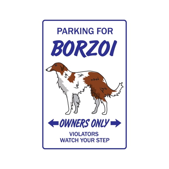 Borzoi Novelty Aluminum Sign | Indoor/Outdoor | Funny Home Décor for Garages, Living Rooms, Bedroom, Offices | SignMission Dog Gift Dogs Groomer Gag Gift Breeder Pet Animal Puppy Sign