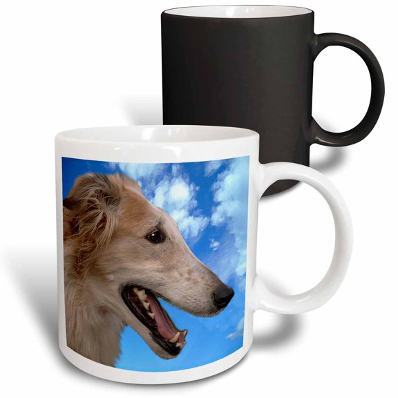 3drose, Borzoi Portrait, 11oz Magic Transforming Mug