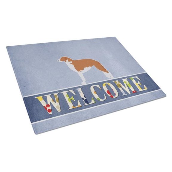 Borzoi Russian Greyhound Welcome Glass Cutting Board - Large