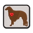 thumbnail image 1 of Borzoi Russian Wolfhound Dog with Heart Applique Multi-Color Embroidered Iron-On Patch - 2.5 Inch Small, 1 of 5