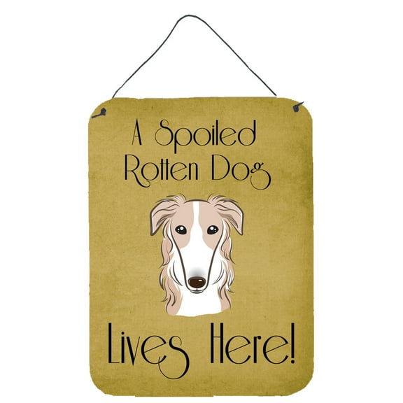 Borzoi Spoiled Dog Lives Here Wall or Door Hanging Prints
