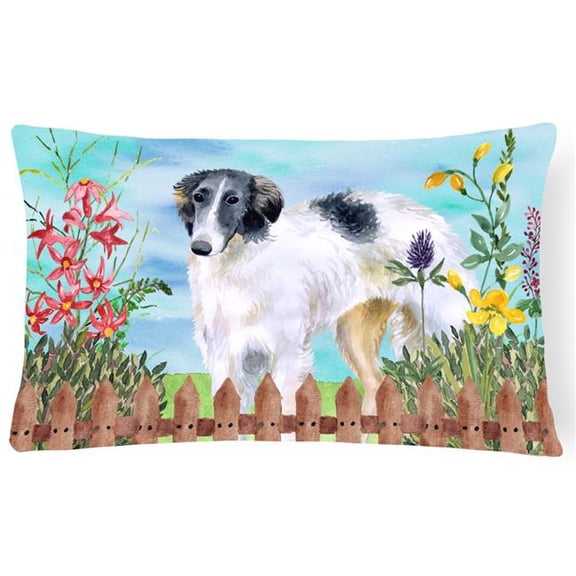 Borzoi Spring Canvas Fabric Decorative Pillow