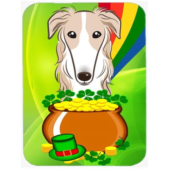 Borzoi St. Patricks Day Glass Cutting Board- Large