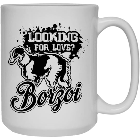 Borzoi True Lover Coffee Mug, Teacup, Green Tea Cup 15 oz