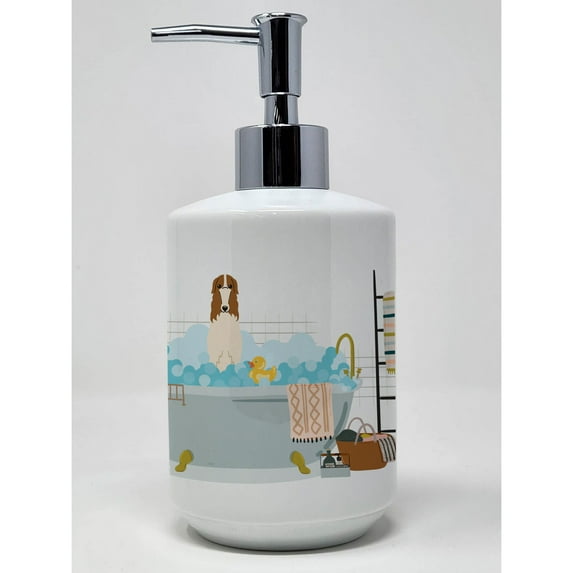Borzoi in Bathtub Ceramic Soap Dispenser