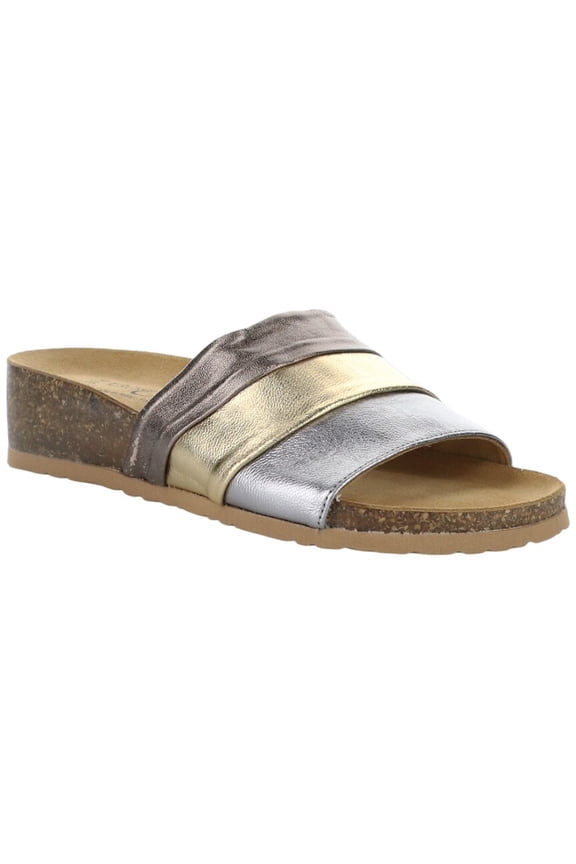 Bos. & Co. Libby Metallic Leather Sandal, 40