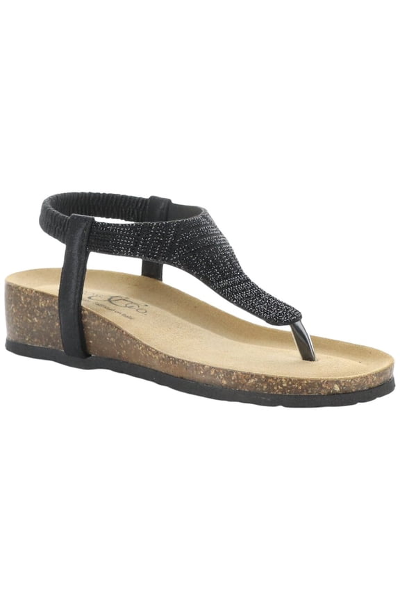 Bos. & Co. Lila Synthetic Sandal, 38, Black
