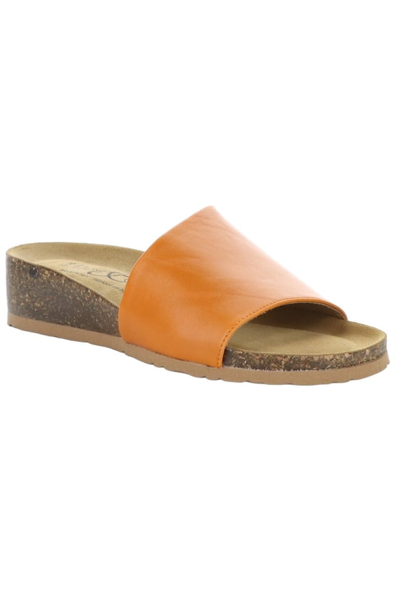 Bos. & Co. Lux Leather Sandal, 36, Orange