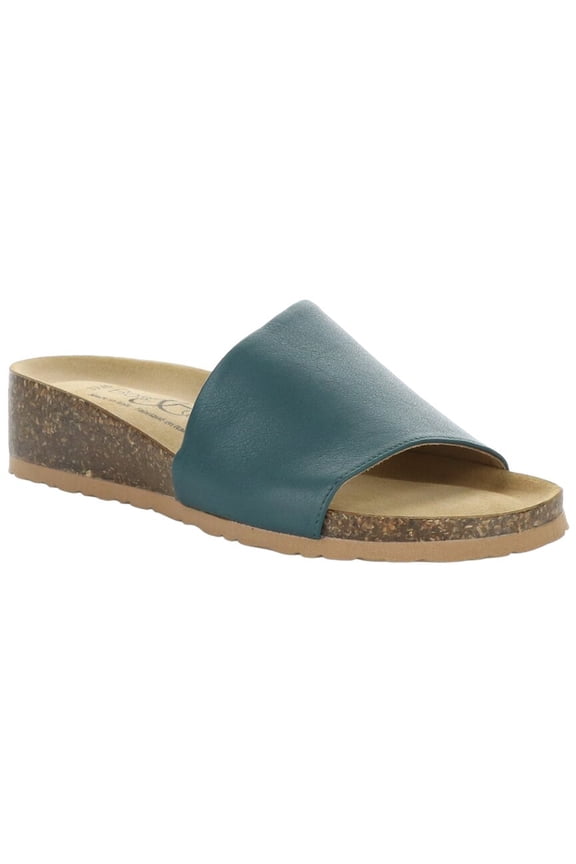 Bos. & Co. Lux Leather Sandal, 41, Blue