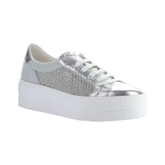 Bos. & Co. Marlo Metallic Leather/Suede Sneaker, 40, Metallic