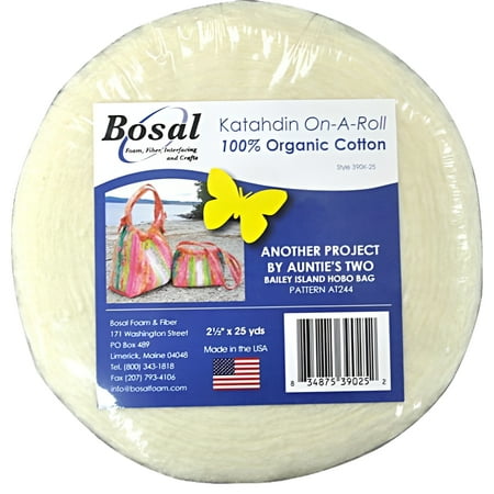 Bosal Batting Katahdin 100% Org Cotton 2.5"x25yd