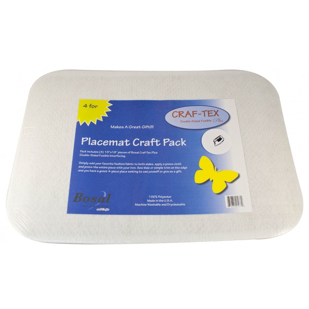 White Rectangular Fabric Placemat Craft Pack 18x13 4pc
