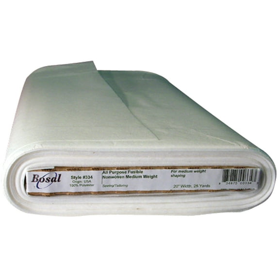 Bosal Fusible Non-Woven All-Purpose Interfacing-White 20"X25Yd Fob: Mi