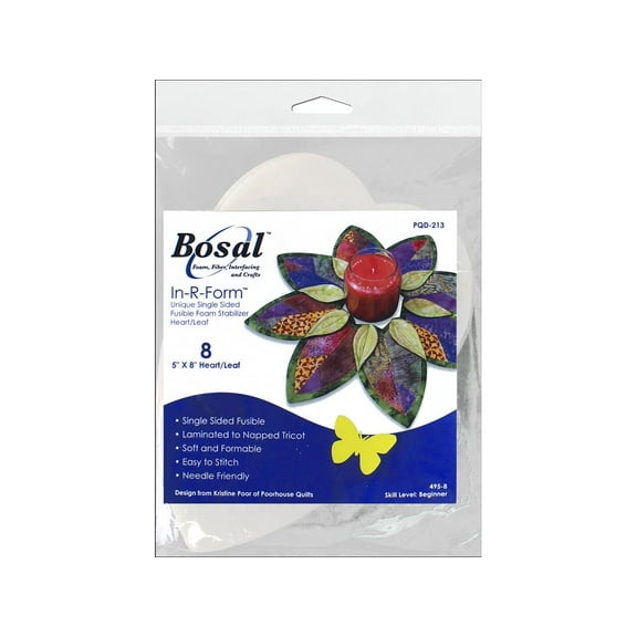 Bosal In R Form Fold N Stitch Wreath Heart/Leaf8pc