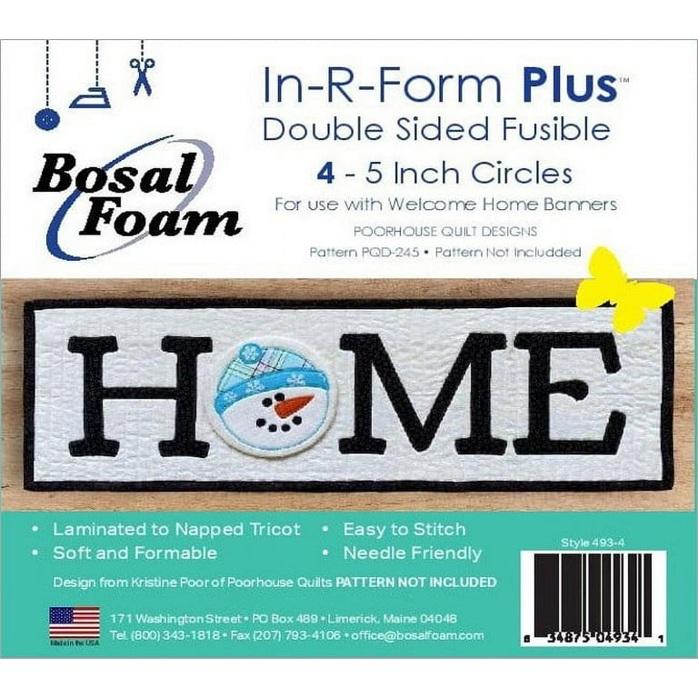Bosal In-R-Form Plus Unique Fusible Foam Stabilizer-Welcome Sign 5 Circle  4/Pkg