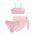 thumbnail image 1 of Bosanter Bathing Suits For Girls 3 Piece Tankini Bathing Suit Set Solid Cover Ups Beach Skirt Swimsuit Set Girls Tankini Swimsuit, Light Pink 11-12Y, 1 of 9