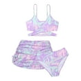 thumbnail image 1 of Bosanter Girls 3 Piece Bathing Suits Cute Ruched Bathing Suit High Waisted Bathing Suit Summer Bikini Tankini Sets with Cover Up Skirt, Multicolour 10-11Y, 1 of 6