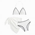 thumbnail image 1 of Bosanter Girls Bathing Suit 3 Piece Bikini Sets Solid White Black Swimsuit Set Girls Tankini Swimsuit, White 12-13Y, 1 of 6