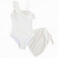 thumbnail image 1 of Bosanter Girls One Piece Swimsuit Ruffle Bathing Suit with Cover Up Comfortable Breathable Beach Swimwear Bathing Suit, White 12-13Y, 1 of 8