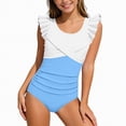 thumbnail image 1 of Bosanter Girls Swimsuit One-Piece Bathing Suit Color Blocking Swimwear Comfortable Breathable Swimwear Beach Bathing Suit, White 11-12Y, 1 of 6