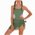 thumbnail image 1 of Bosanter Girls Swimsuit One-Piece Bathing Suit Cut Out Solid Swimwear with Cover Up Comfortable Stylish Hawaii Swimwear Beach Bathing Suit, AG 9-10Y, 1 of 7