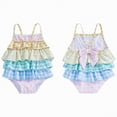 thumbnail image 1 of Bosanter Little Girls One Piece Swimsuit Colorful Rainbow Swimwear Comfortable Breathable Swimwear Beach Bathing Suit, Pink 18-24M, 1 of 6