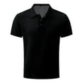 thumbnail image 1 of Bosanter Mens Breathable Polo Shirt, Button Summer Casual Collared Men's T Shirt, Black XL, 1 of 5
