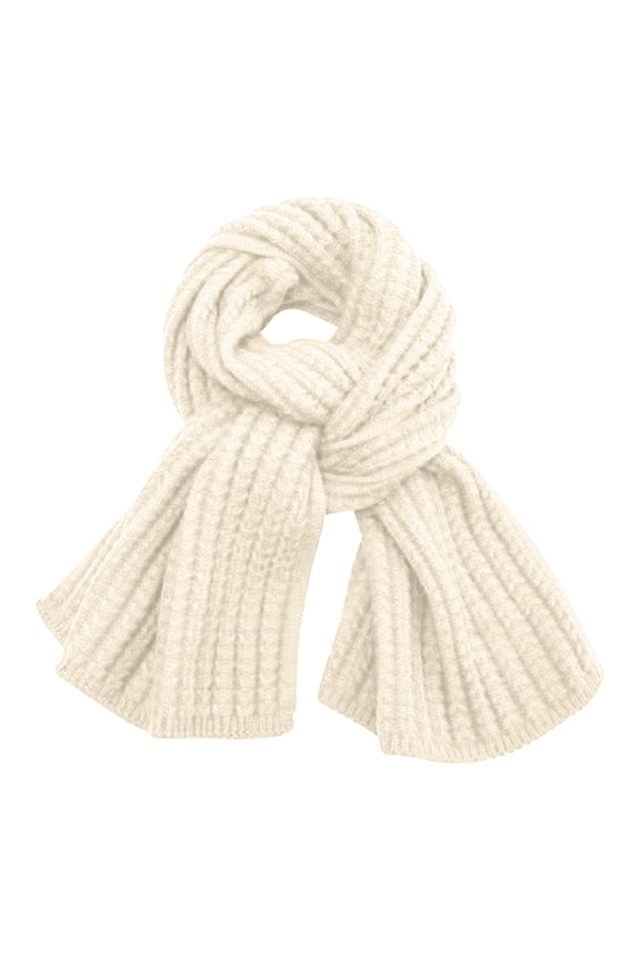 Scarf for Women Neck Warmer for Women Girls Women's Solid Color Knitted Scarf Cold Weather Thick Warm Cable Knit Wraps Chunky Soft Long Scarves, Beige
