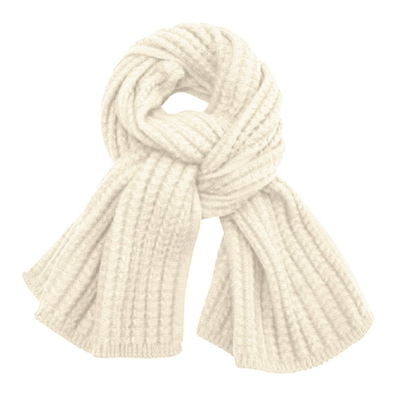 Bosanter Winter Scarf for Women Neck Warmer for Women Women's Ribbed Knit Scarf Winter Kint Wraps Elasticity Light Warm Scarves, Beige
