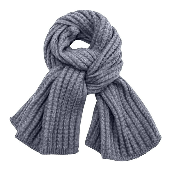 Bosanter Womens Winter Scarf Soft Warm Scarf Knit Couples Winter Scarf Cold Weather Thick Warm Cable Knit Wraps Chunky Soft Long Scarves, Gray