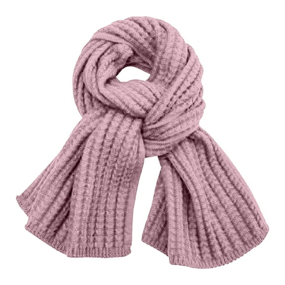 Bosanter Womens Winter Scarf Soft Warm Scarf Women's Ribbed Knit Scarf Cold Weather Thick Warm Cable Knit Wraps Chunky Soft Long Scarves, Pink