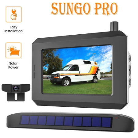 Boscam Solar Wireless Backup Camera System for Trucks, 5 inch Monitor, Universal Fit, Plastic