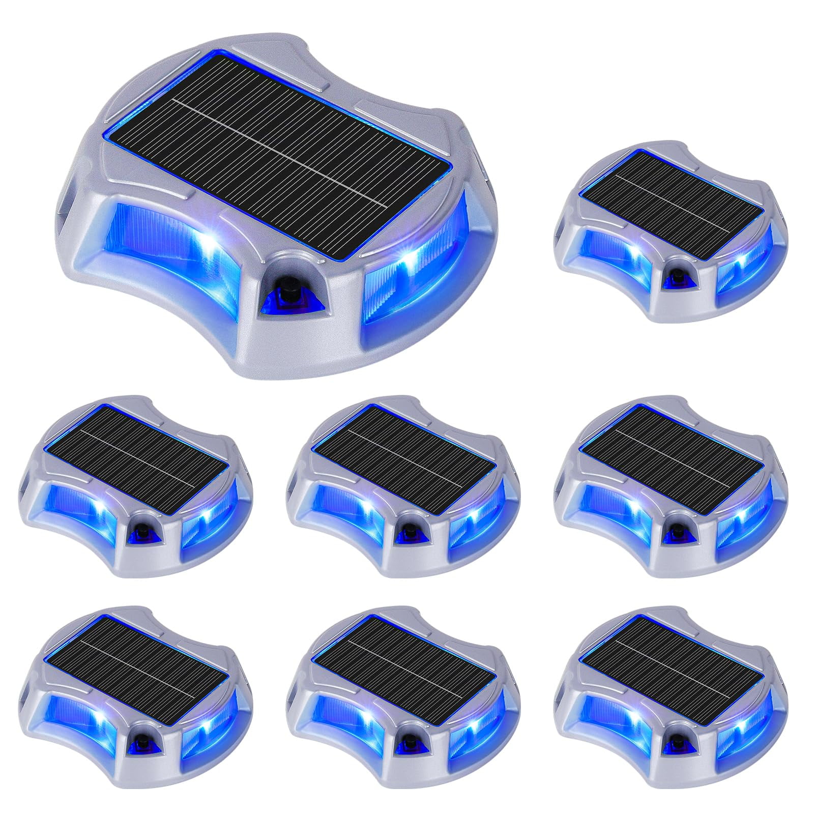 Bosceos Solar Driveway Lights Outdoor 8-Pack, Solar Deck Lights RGB ...