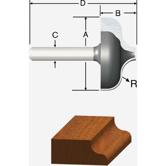 Vermont American Ogee Carbide Tip 1/4 In. Ogee Bit 23127