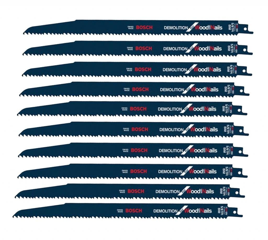 Bosch 10 Pack of Genuine OEM Replacement Reciprocating Saw Blades - RDN12VB-10pk