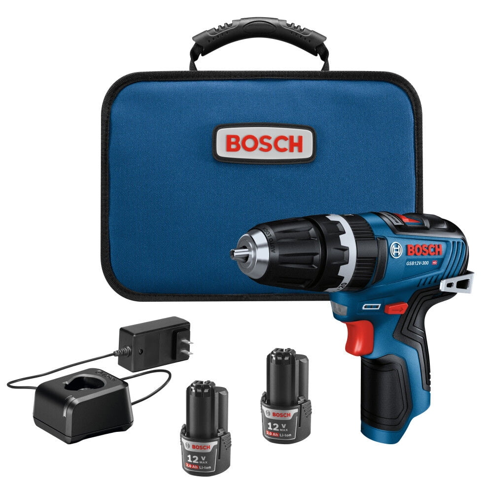 Bosch 12V Max 3/8In Hammer Drill/driver Kit With 2 2.0 Ah Batteries