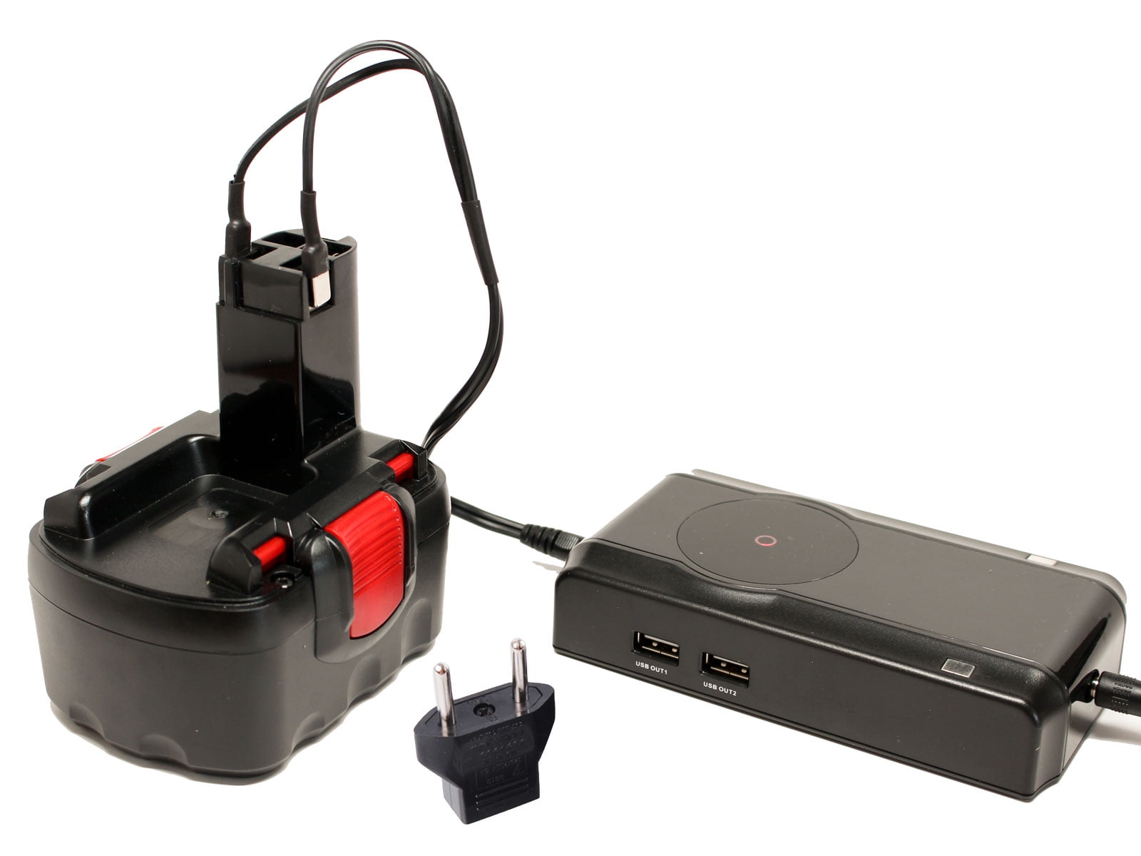 Bosch 14.4V Battery and Charger with EU Adapter Replacement Compatible with Bosch 32614 BAT040 33614 BAT140 PSR 14.4VE 2 GSR 14.4 V GDS 14.4