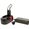 thumbnail image 1 of Bosch 18V Battery and Charger with EU Adapter Replacement - Compatible with Bosch BAT181, 13618, BAT026, 33618, 52318, 23618, BAT025, 35618, 32618, 2607335688, 3860K, 3453, BAT180, PSB 18 VE 2, 1 of 4