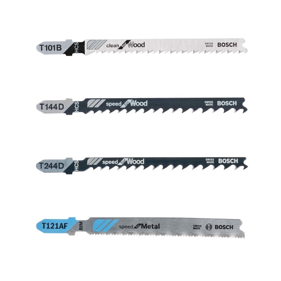 Bosch 2607010904 "Tough Box" Jigsaw Blade-Set with Single Lug Shank, 0 V, Black/Silver, Set of