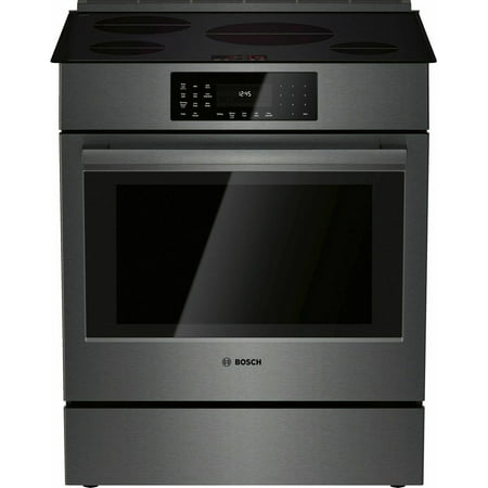 Bosch - 800 Series 4.6 Cu. Ft. Self-Cleaning Slide-In Electric Induction Convection Range - Black stainless steel