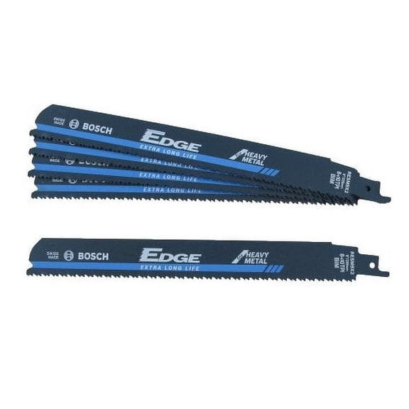 Bosch 5 Pack of 9 Inch 8/10 TPI Edge Reciprocating Saw Blades - RESM9X2-5PK