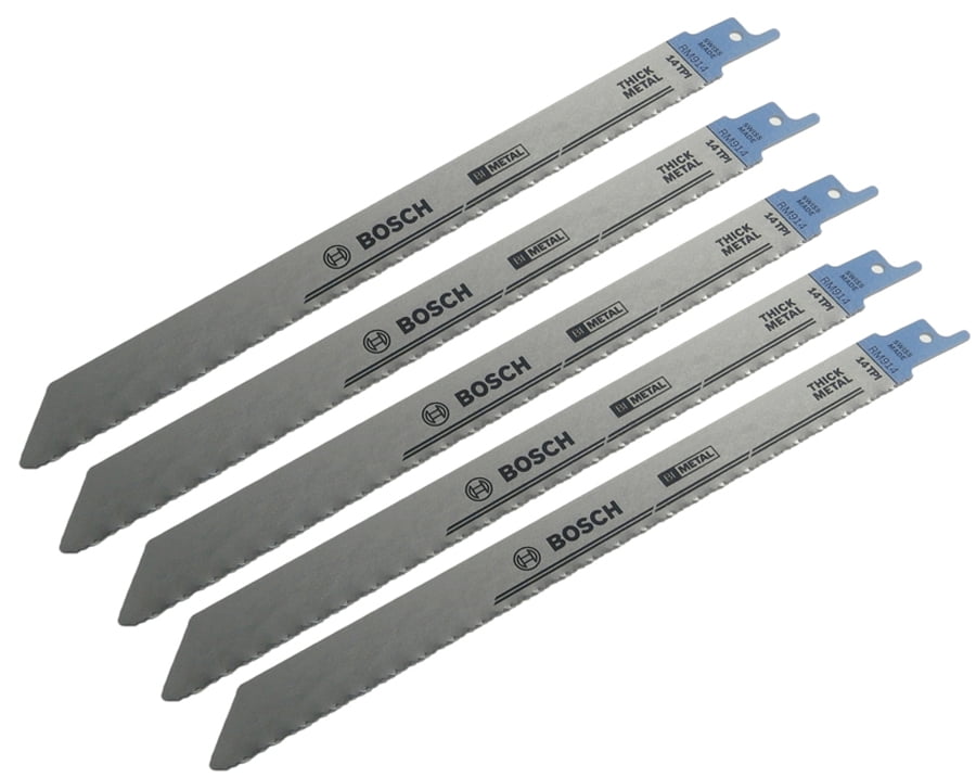 Bosch 5 Pack of Genuine Inch 14 TPI Metal Recip Saw Blades - RM914-5PK
