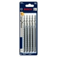 thumbnail image 1 of Bosch 6 in. High Carbon Steel T-Shank Side set and ground Jig Saw Blade 6 TPI 5 pk, 1 of 6