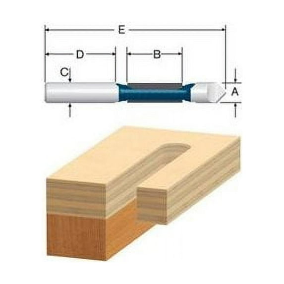 Bosch 85245M 3/8 in. x 1 in. Carbide-Tipped Single Flute Concave Pilot Panel Router Bit