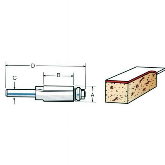 Bosch 85268MC Router Bit 1/4 in Dia Shank 2-Cutter Steel