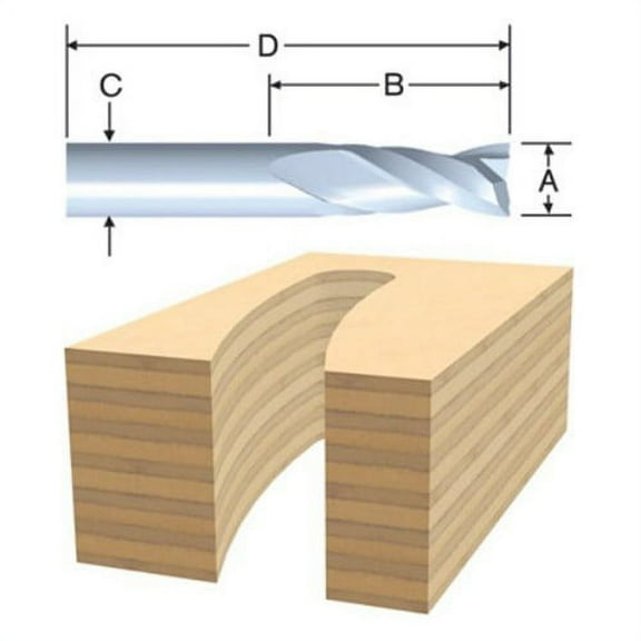 Bosch 85911MC 1/4 in. x 1 in. Straight Carbide-Tipped Router Bit