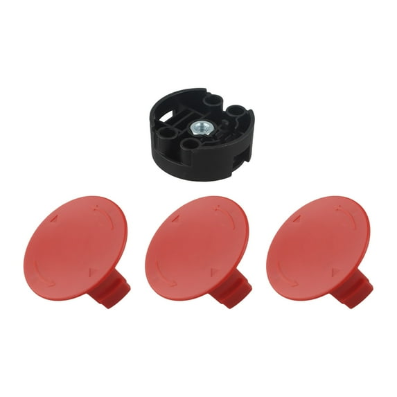 Bosch AFS 23-37 Lawn Mower Replacement Parts - Red Lid, Cutting Head Set with 3 Caps and Base, Compatible Accessory Bundle for Grass Trimmer