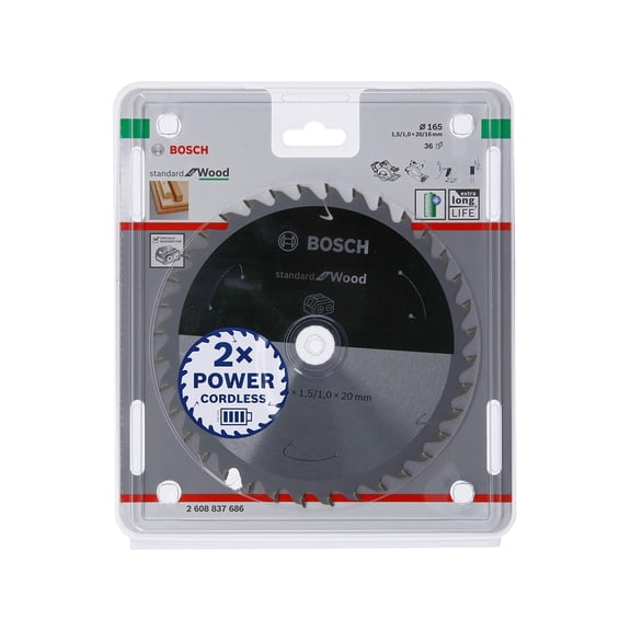 Bosch Accessories 1x Kreissgeblatt Standard for Wood (Holz, Sgeblatt  165 x 20 x 1,5 mm, 24